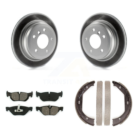 Rear Disc Coated Rotors Semi-Metallic Pads Parking Shoes Kit For BMW 328i xDrive X1 328xi KGS-102947