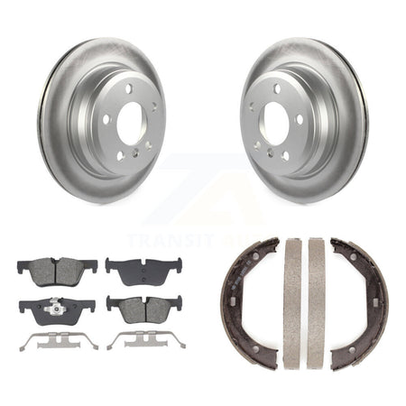 Rear Disc Coated Rotors Semi-Metallic Pads Parking Shoes Kit For BMW 328i xDrive 330i GT KGS-102949