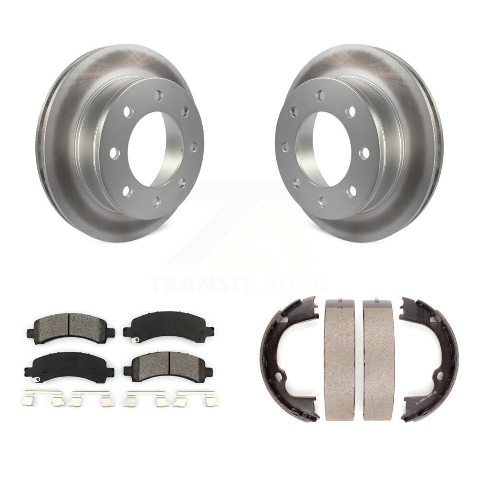 Rear Disc Coated Rotors Semi-Metallic Pads And Parking Shoes Kit For Chevrolet GMC Savana KGS-102959