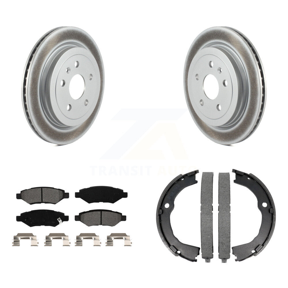 Rear Disc Coated Rotors Semi-Metallic Pads And Parking Shoes Kit For Chevrolet Camaro CTS KGS-102970