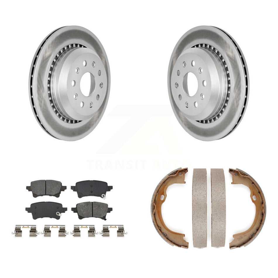 Rear Disc Coated Rotors Semi-Metallic Pads Parking Shoes Kit For Jeep Wrangler Gladiator KGS-103001