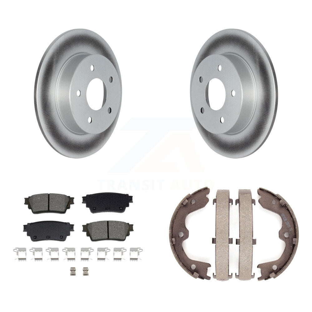 Rear Disc Coated Rotors Semi-Metallic Pads And Parking Brake Shoes Kit For Nissan Altima KGS-103003