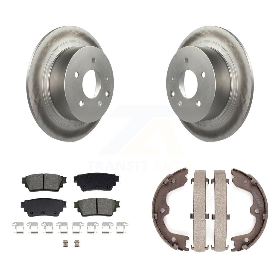 Rear Disc Coated Rotors Semi-Metallic Pads & Parking Shoes Kit For 2019 Nissan Altima AWD KGS-103004