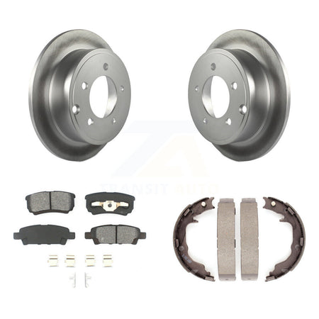 Rear Disc Coated Rotors Semi-Metallic Pads & Parking Shoes Kit For Jeep Patriot Dodge 200 KGS-103016