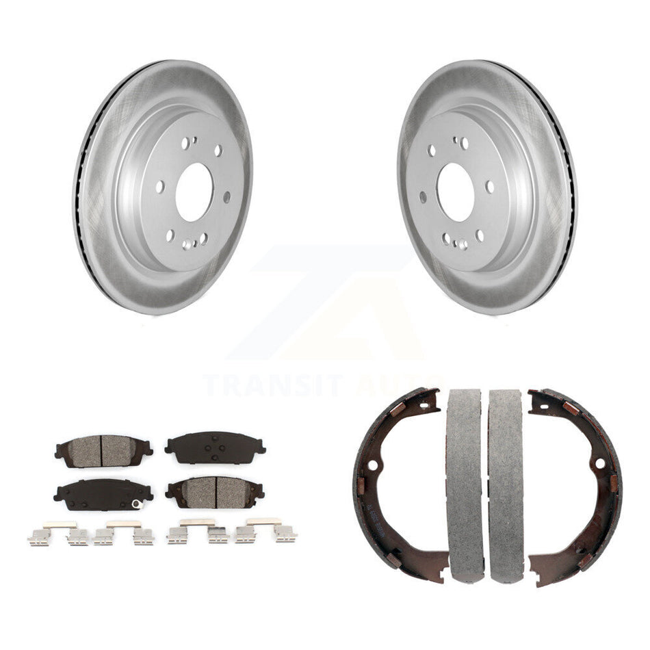 Rear Disc Coated Rotors Semi-Metallic Pads Parking Shoes Kit For Chevrolet Silverado 1500 KGS-103021