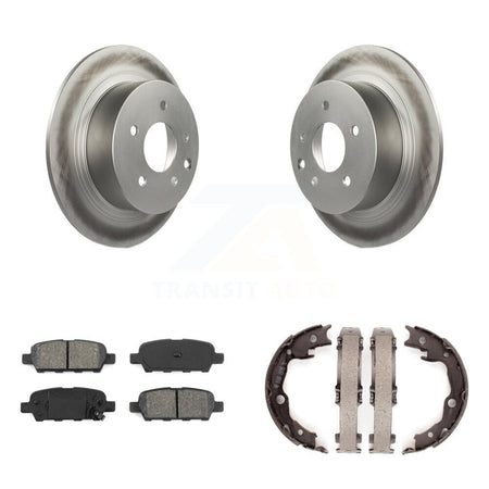 Rear Disc Coated Rotors Semi-Metallic Pads Parking Brake Shoes Kit For Nissan Sentra Juke KGS-103030