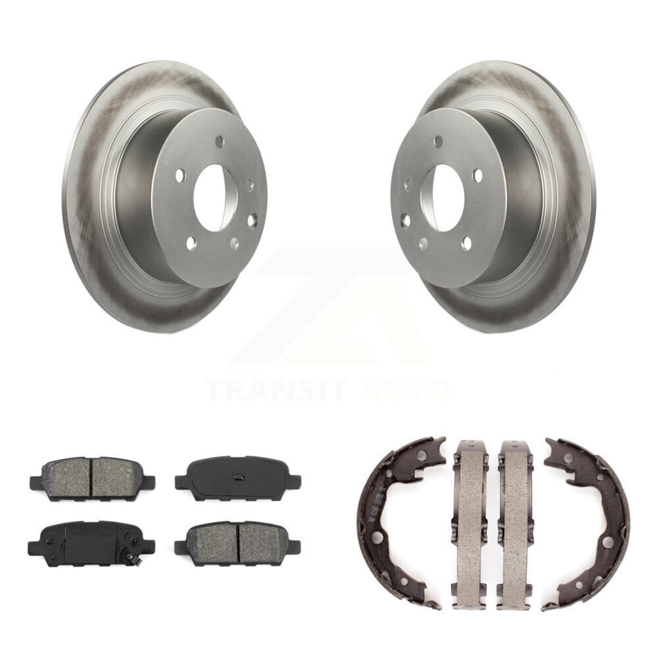 Rear Disc Coated Rotors Semi-Metallic Pads Parking Brake Shoes Kit For Nissan Sentra Juke KGS-103030