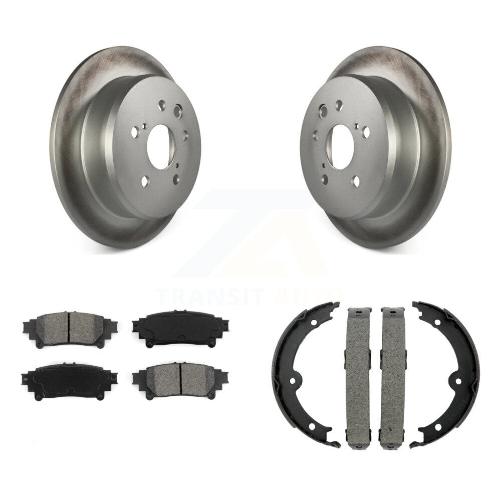 Rear Disc Coated Rotors Semi-Metallic Pads And Parking Brake Shoes Kit For Lexus IS250 KGS-103042