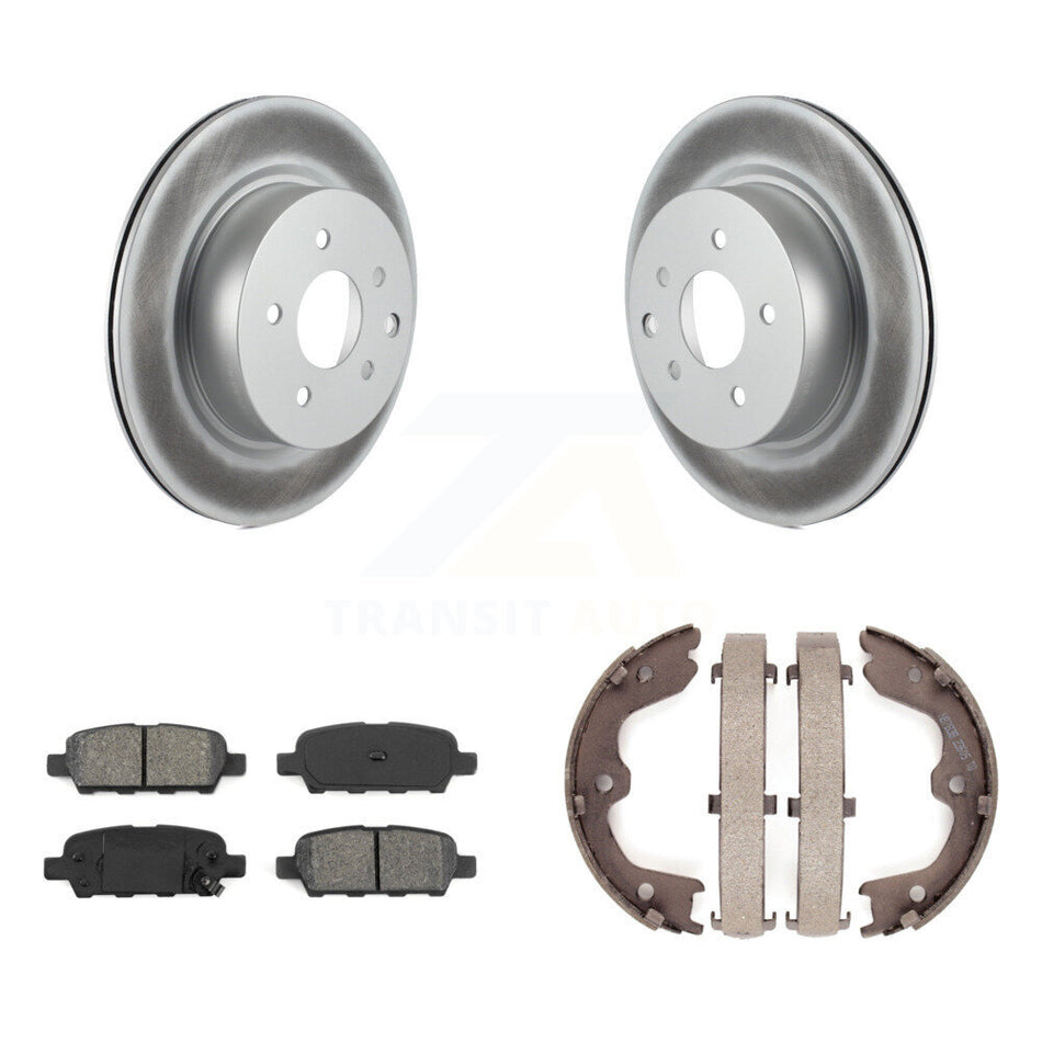 Rear Disc Coated Rotors Semi-Metallic Pads & Parking Shoes Kit For INFINITI Nissan Maxima KGS-103045