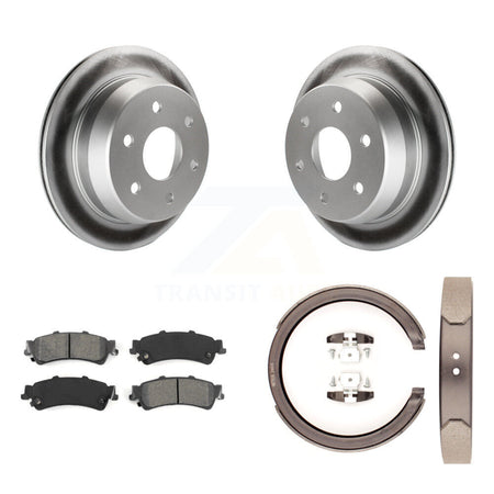 Rear Disc Coated Rotors Semi-Metallic Pads Parking Shoes Kit For Chevrolet GMC Silverado KGS-103063