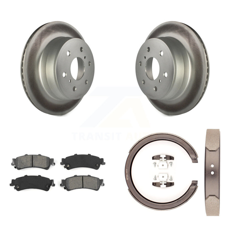 Rear Disc Coated Rotors Semi-Metallic Pads Parking Shoes Kit For GMC Sierra 1500 Classic KGS-103064