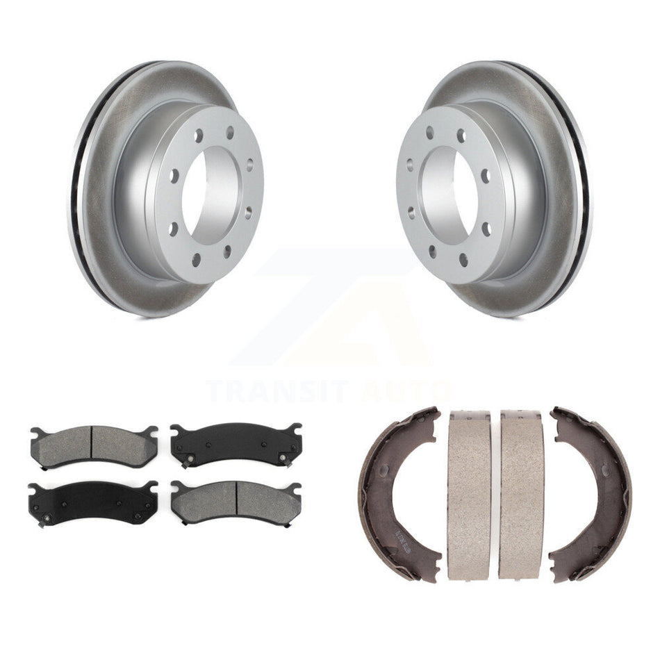 Rear Disc Coated Rotors Semi-Metallic Pads Parking Shoes Kit For Chevrolet GMC Silverado KGS-103070
