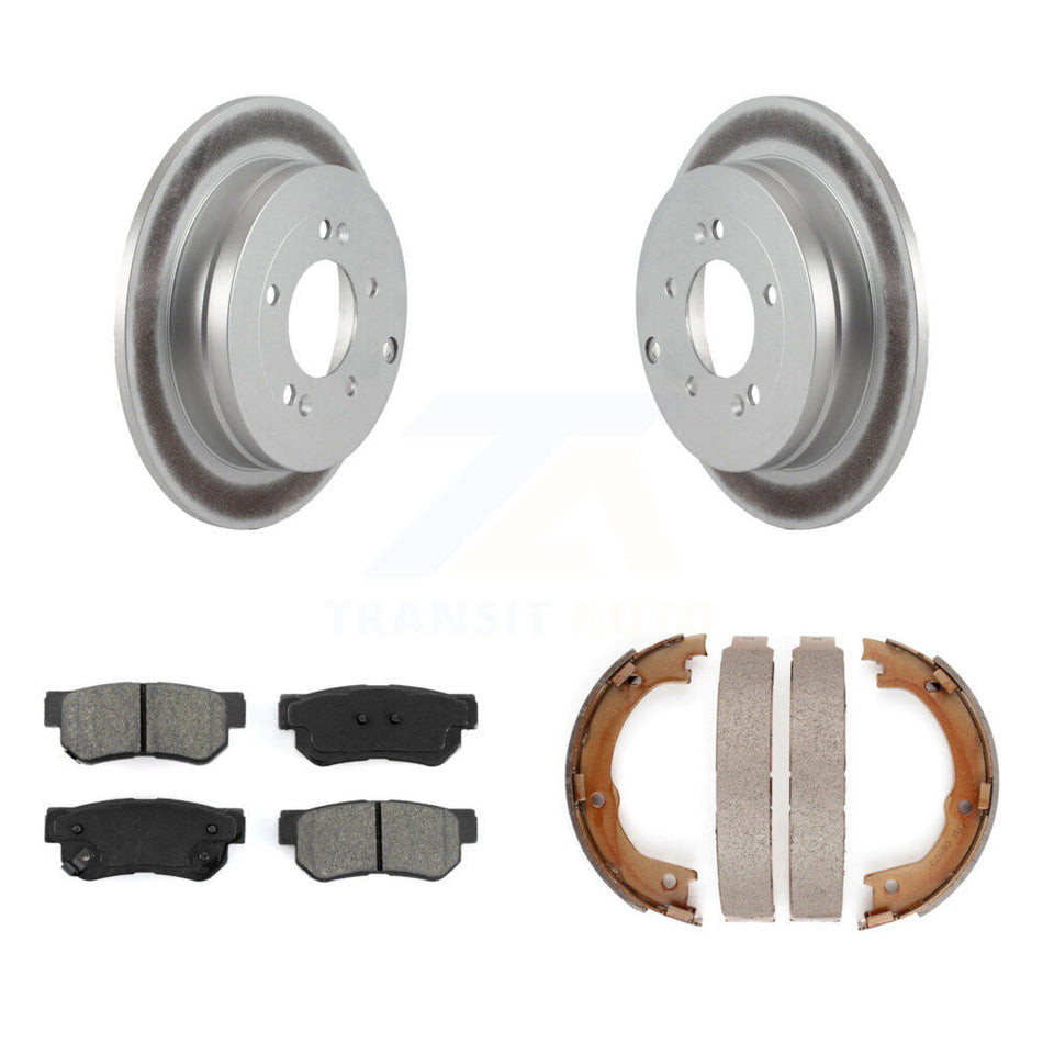 Rear Disc Coated Rotors Semi-Metallic Pads And Parking Brake Shoes Kit For Hyundai Azera KGS-103085
