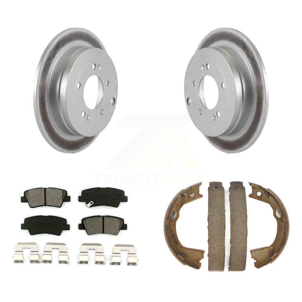 Rear Disc Coated Rotors Semi-Metallic Pads And Parking Brake Shoes Kit For Hyundai Azera KGS-103087