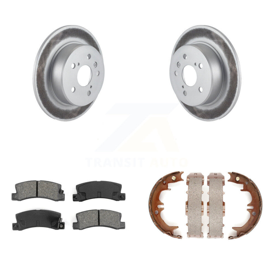 Rear Disc Coated Rotors Semi-Metallic Pads & Parking Shoes Kit For 99-03 Lexus RX300 AWD KGS-103089