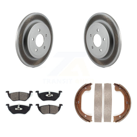Rear Disc Coated Rotors Semi-Metallic Pads Parking Brake Shoes Kit For Ford Escape Mazda KGS-103105