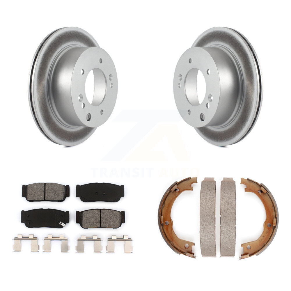 Rear Disc Coated Rotors Semi-Metallic Pads & Parking Shoes Kit For 2003-2006 Kia Sorento KGS-103108