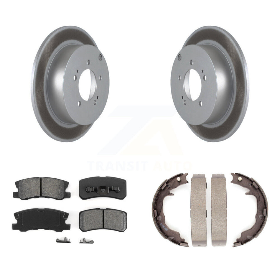 Rear Disc Coated Rotors Semi-Metallic Pads And Parking Shoes Kit For Mitsubishi Outlander KGS-103115