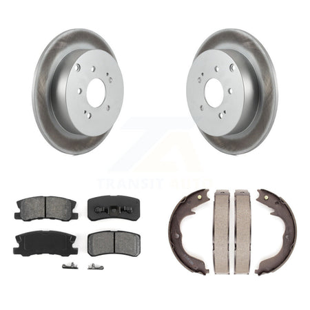Rear Disc Coated Rotors Semi-Metallic Pads And Parking Shoes Kit For Mitsubishi Endeavor KGS-103121