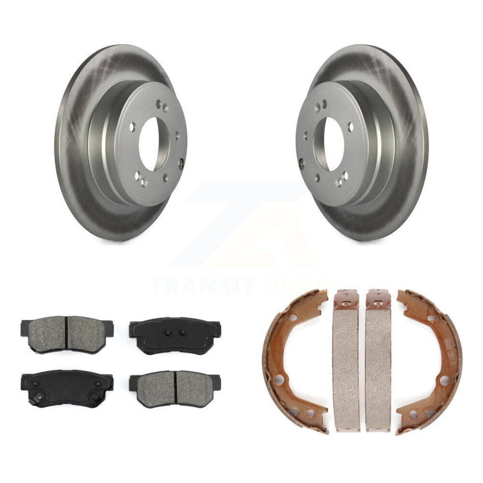 Rear Disc Coated Rotors Semi-Metallic Pads And Parking Shoes Kit For Hyundai Sonata 3.3L KGS-103136
