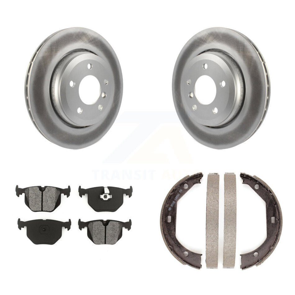 Rear Disc Coated Rotors Semi-Metallic Pads And Parking Shoes Kit For BMW 330Ci 330i 330xi KGS-103142