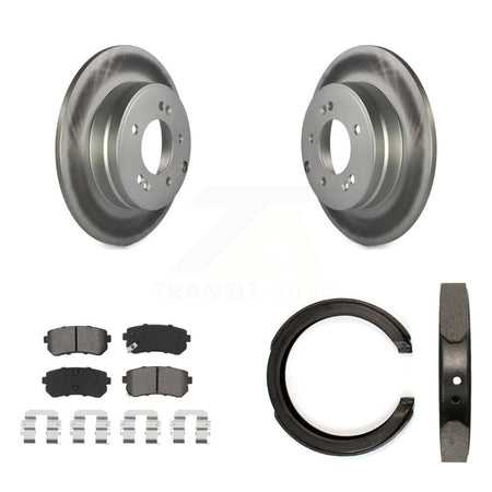 Rear Disc Coated Rotors Semi-Metallic Pads And Parking Brake Shoes Kit For Kia Optima KGS-103150
