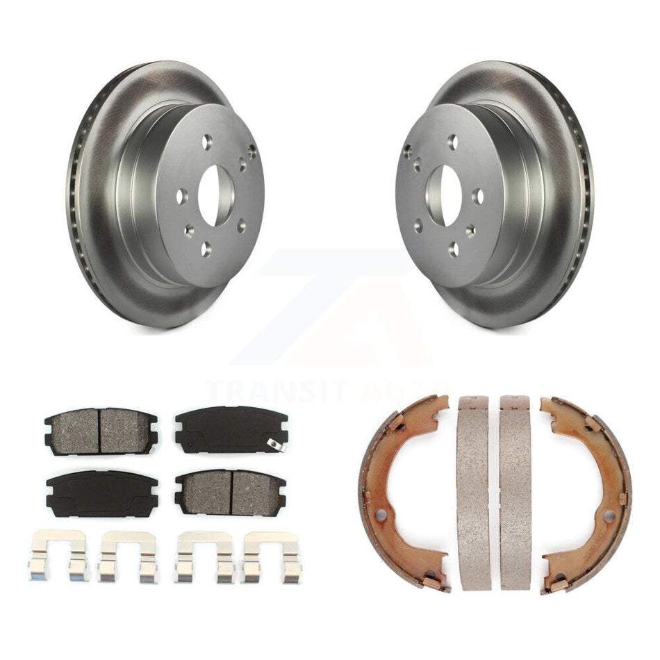 Rear Disc Coated Rotors Semi-Metallic Pads & Parking Shoes Kit For Chevrolet Equinox GMC KGS-103155