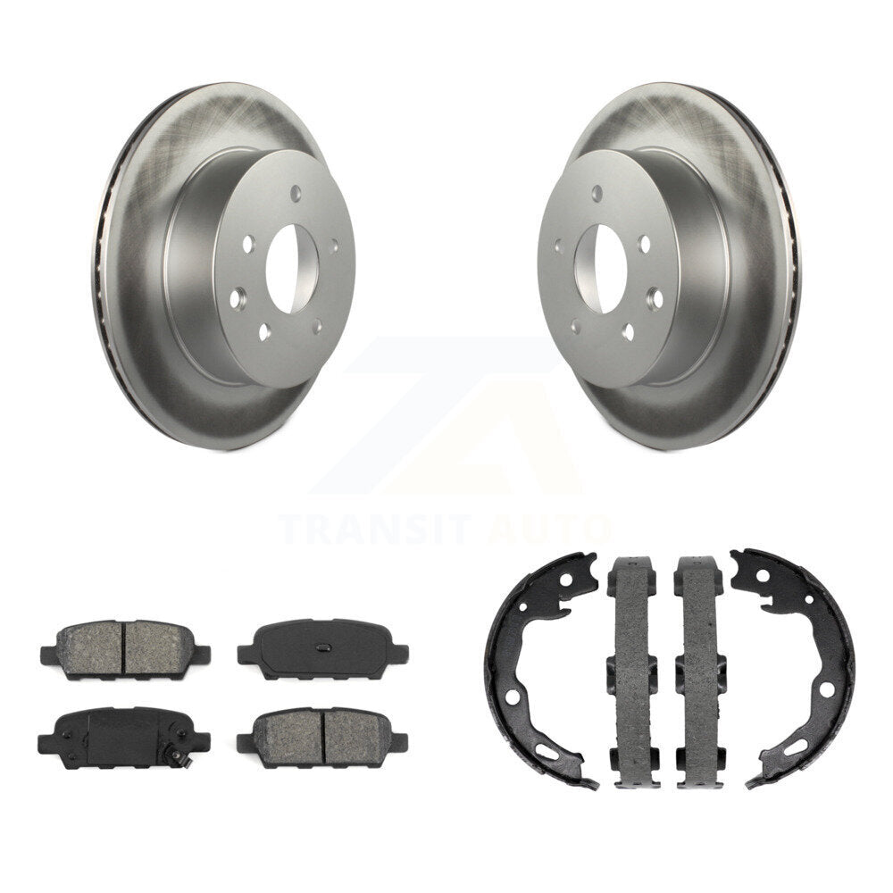 Rear Disc Coated Rotors Semi-Metallic Pads Parking Brake Shoes Kit For Nissan Rogue Sport KGS-103159