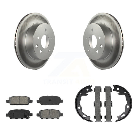 Rear Disc Coated Rotors Semi-Metallic Pads Parking Brake Shoes Kit For Nissan Rogue Sport KGS-103159