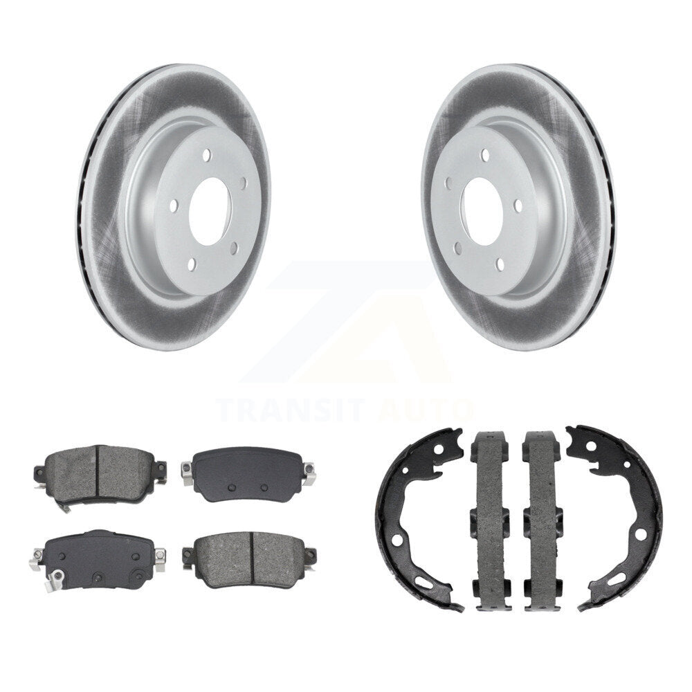 Rear Disc Coated Rotors Semi-Metallic Pads Parking Brake Shoes Kit For Nissan Rogue Sport KGS-103160