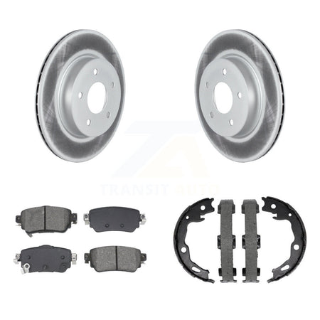 Rear Disc Coated Rotors Semi-Metallic Pads Parking Brake Shoes Kit For Nissan Rogue Sport KGS-103160