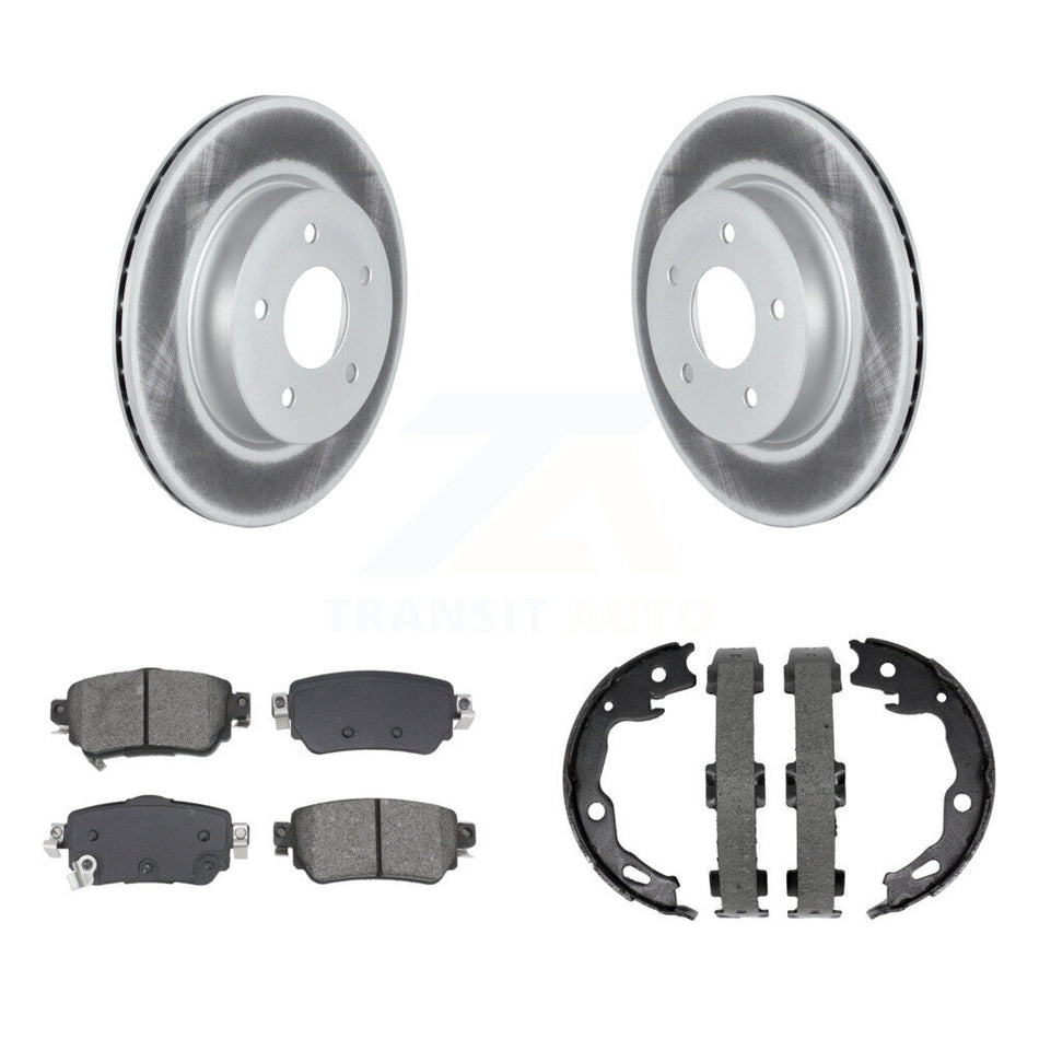 Rear Disc Coated Rotors Semi-Metallic Pads Parking Brake Shoes Kit For Nissan Rogue Sport KGS-103160