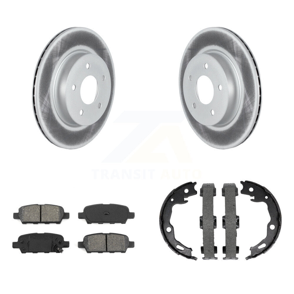 Rear Disc Coated Rotors Semi-Metallic Pads And Parking Shoes Kit For Nissan Qashqai Rogue KGS-103162