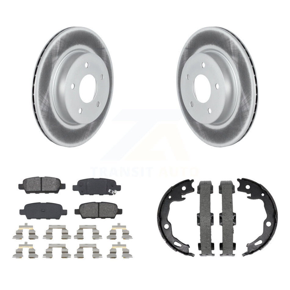 Rear Disc Coated Rotors Semi-Metallic Pads And Parking Shoes Kit For Nissan Qashqai Rogue KGS-103162