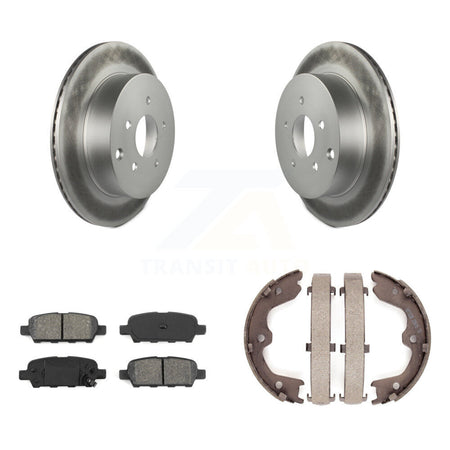 Rear Disc Coated Rotors Semi-Metallic Pads Parking Brake Shoes Kit For INFINITI FX35 FX45 KGS-103183