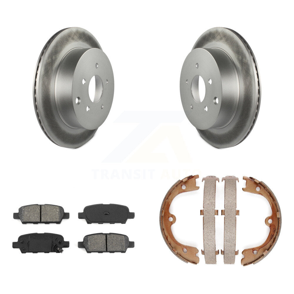 Rear Disc Coated Rotors Semi-Metallic Pads And Parking Shoes Kit For INFINITI FX35 Nissan KGS-103186