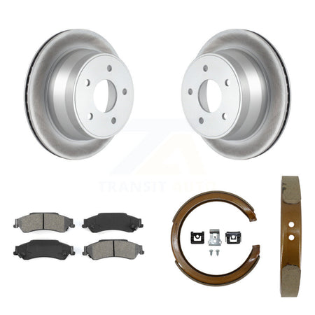 Rear Disc Coated Rotors Semi-Metallic Pads Parking Shoes Kit For Chevrolet GMC Blazer S10 KGS-103197