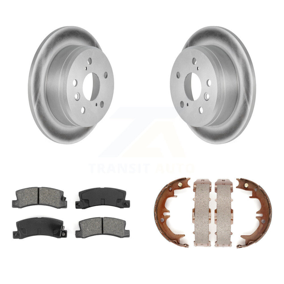 Rear Disc Coated Rotors Semi-Metallic Pads And Parking Shoes Kit For Toyota Camry Solara KGS-103198