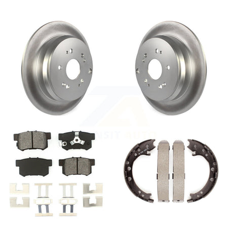 Rear Disc Coated Rotors Semi-Metallic Pads And Parking Shoes Kit For Honda CR-V Acura RDX KGS-103206