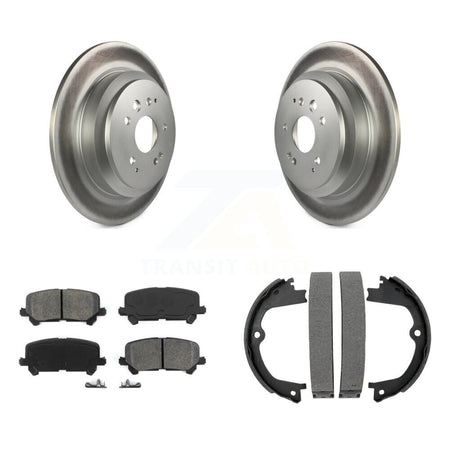 Rear Disc Coated Rotors Semi-Metallic Pads And Parking Shoes Kit For 2014-2016 Acura MDX KGS-103215