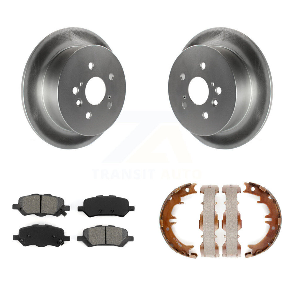 Rear Disc Coated Rotors Semi-Metallic Pads & Parking Shoes Kit For 2009-2016 Toyota Venza KGS-103217