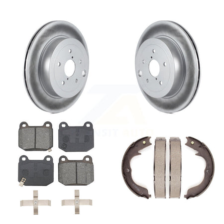 Rear Disc Coated Rotors Semi-Metallic Pads And Parking Brake Shoes Kit For Subaru Impreza KGS-103219