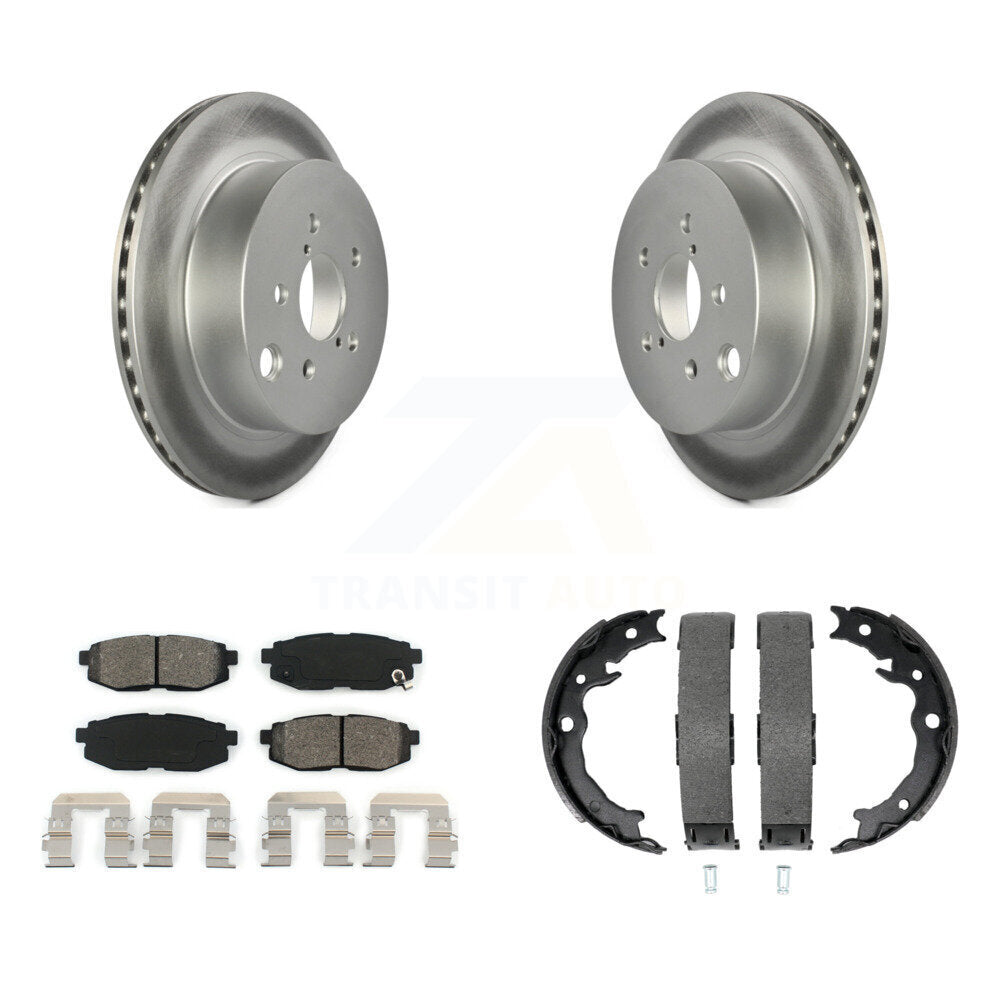 Rear Disc Coated Rotors Semi-Metallic Pads And Parking Shoes Kit For Subaru Forester 2.0L KGS-103235