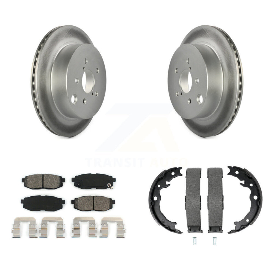 Rear Disc Coated Rotors Semi-Metallic Pads And Parking Shoes Kit For Subaru Forester 2.0L KGS-103235