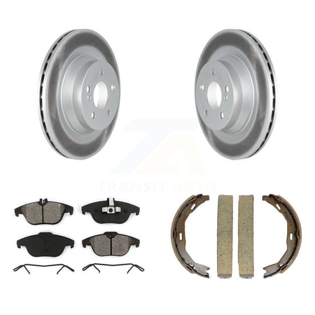 Rear Disc Coated Rotors Semi-Metallic Pads Parking Brake Shoes Kit For Mercedes-Benz E550 KGS-103243