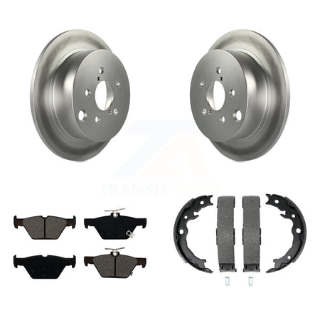 Rear Disc Coated Rotors Semi-Metallic Pads & Parking Brake Shoes Kit For Subaru Crosstrek KGS-103249