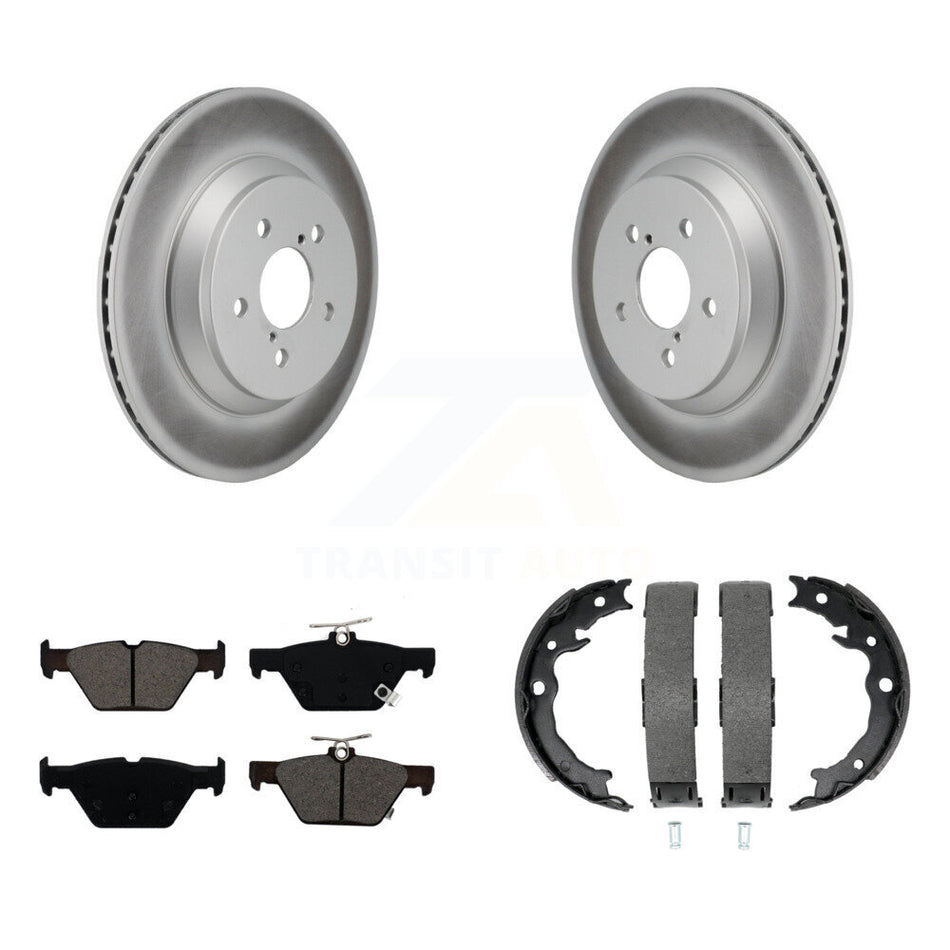 Rear Disc Coated Rotors Semi-Metallic Pads & Parking Brake Shoes Kit For Subaru Crosstrek KGS-103250