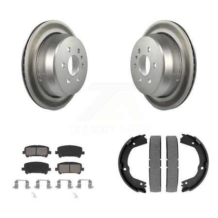 Rear Disc Coated Rotors Semi-Metallic Pads & Parking Shoes Kit For Chevrolet Colorado GMC KGS-103257