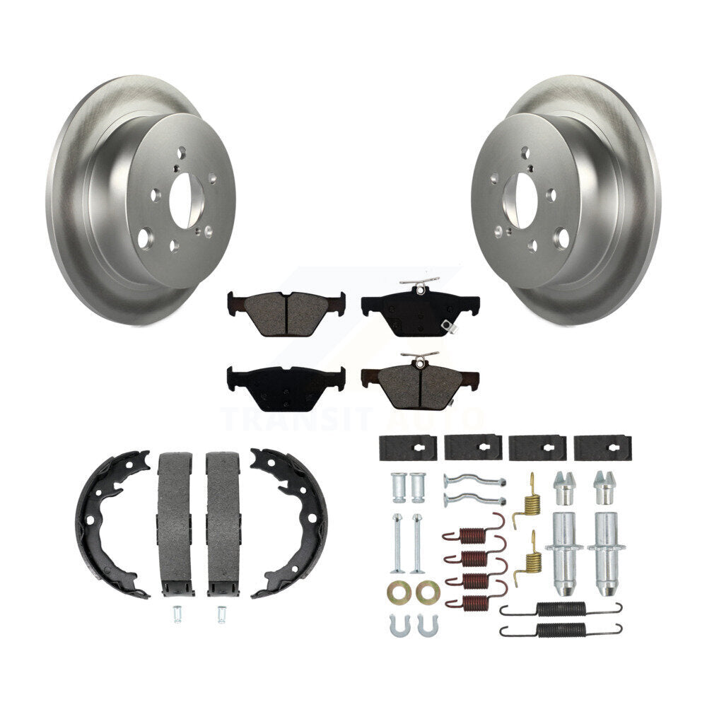 Rear Disc Coated Rotors Semi-Metallic Pads Parking Brake Shoes And Hardware Kit For KGS-103279