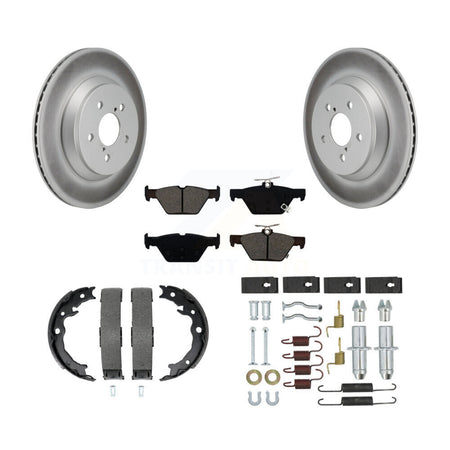 Rear Disc Coated Rotors Semi-Metallic Pads Parking Brake Shoes And Hardware Kit For KGS-103281